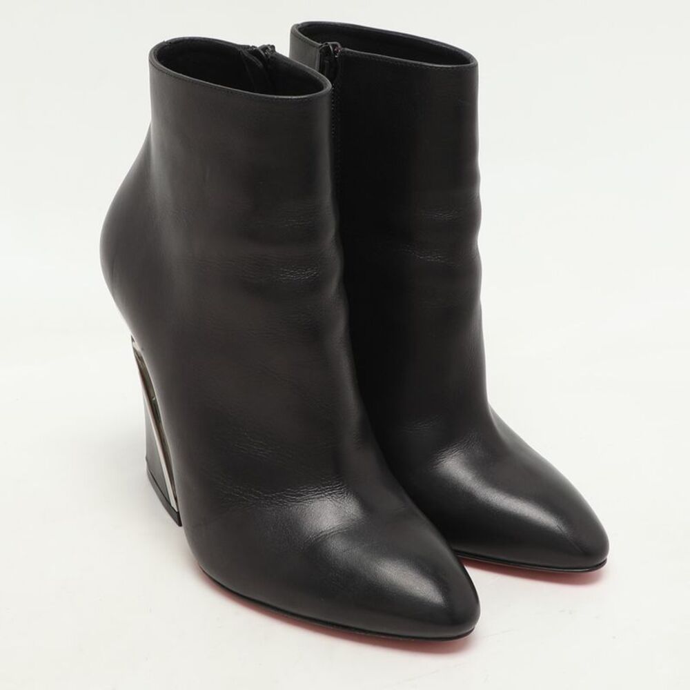 Christian Louboutin Black Leather Levitibootie Ankle Length Boots Size 37 - Picture 4 of 7